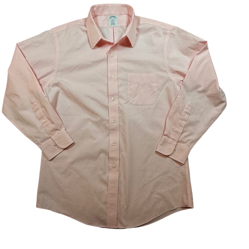 Brooks Brothers Regent Fit Pink Blue‎ Gingham Non Iron Dress Shirts Lot 16 2/3 - Picture 14 of 15